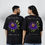 Thumbnail: Black Couple T-shirt Purple Passion Flower