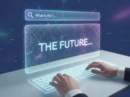 Futuristic digital search screen representing Zero-Click SEO in 2026.