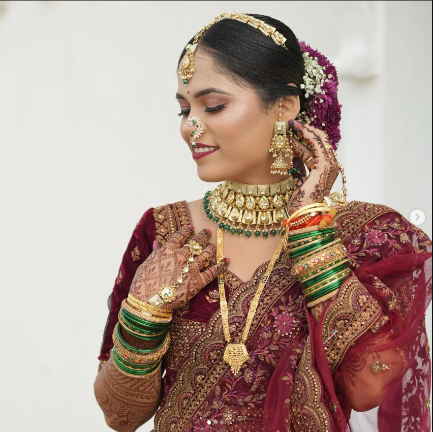 Traditional Indian bridal makeup look by professional artist Pooja