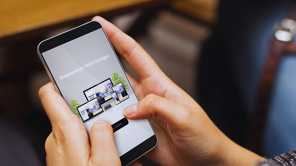 Person using mobile phone to access responsive web design for easy online booking