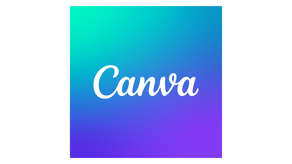 The word 'Canva' in white script font inside a square frame with a teal-to-purple diagonal color gradient