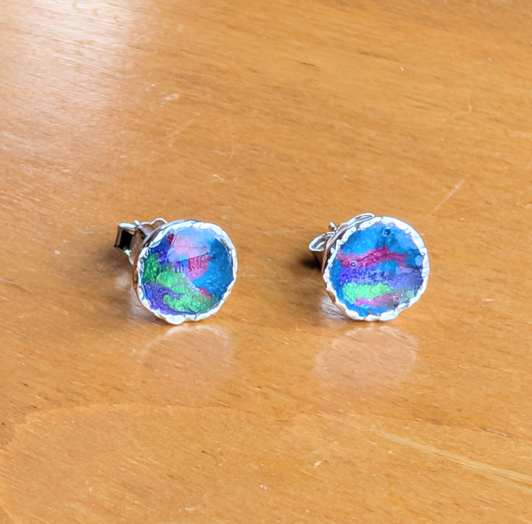 Sterling Silver Stud Earrings Northern Lights
