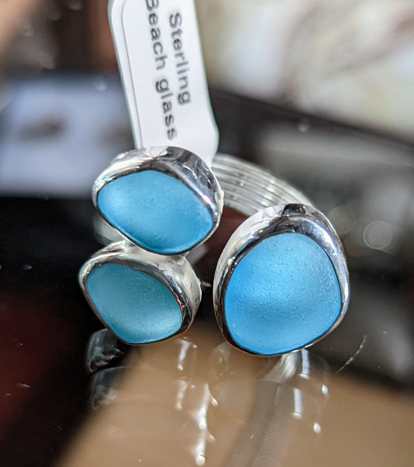 Triple Beach Glass Ring