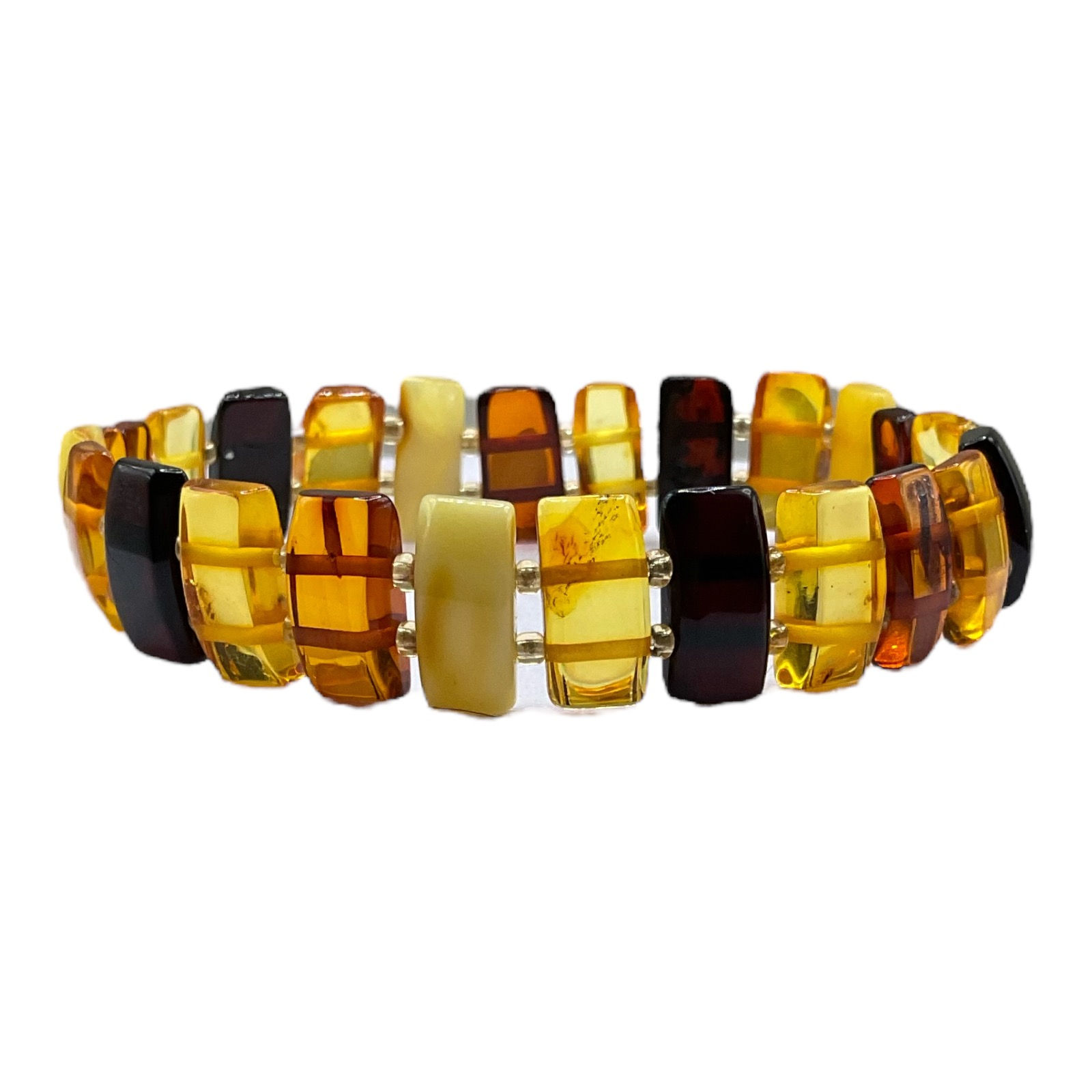Baltic Amber Bracelet - Multi Color Amber Stretch Bracelet