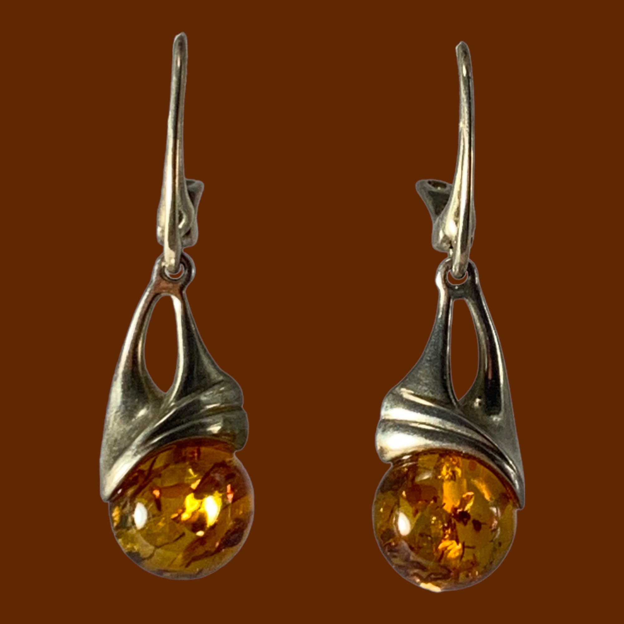 Baltic Amber Earrings: -  "Dharma"
