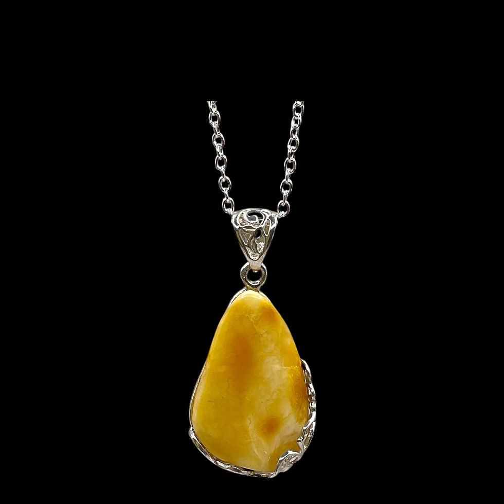 Baltic Amber Artisan Crafted Pendant - Amber Butterscotch  Pendant
