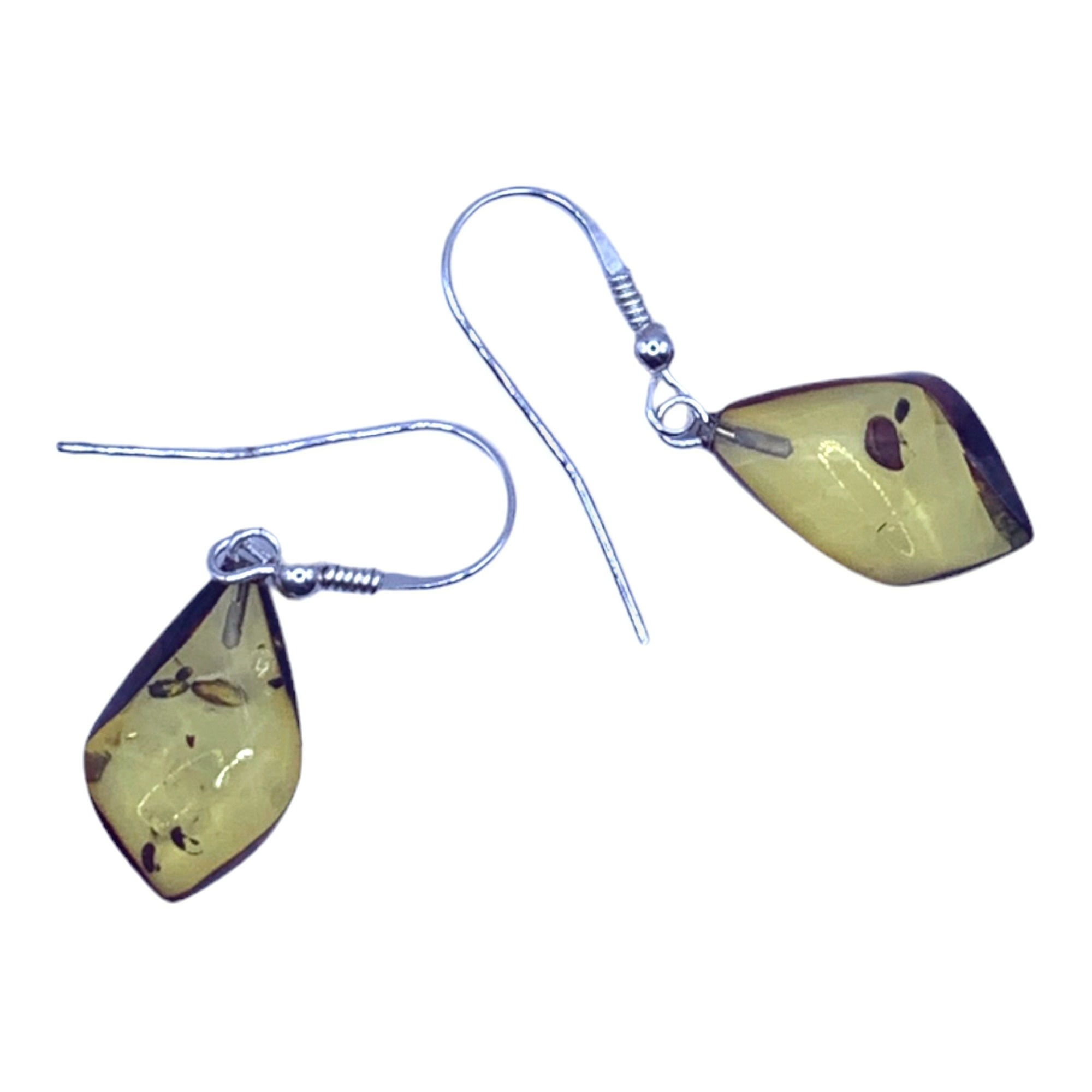 Baltic Amber earrings: Transparent Organic Amber