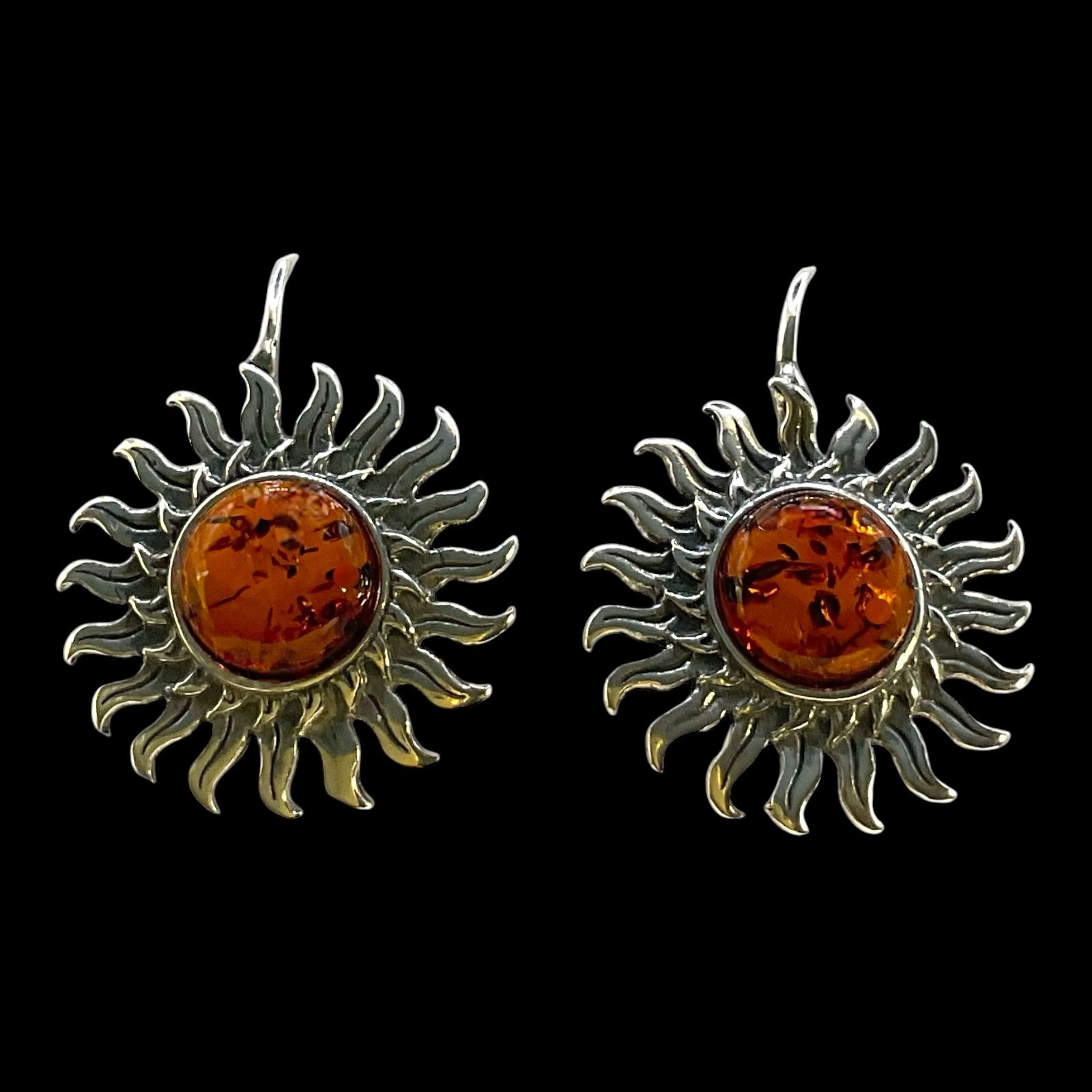 Baltic Amber Earrings - Honey Amber Sunshine on Secure Earwires