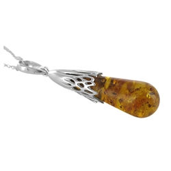 Amber Fire and Ice Pendant