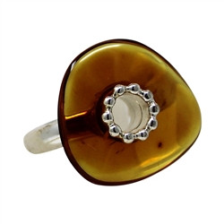 Amber Freeform Art Ring