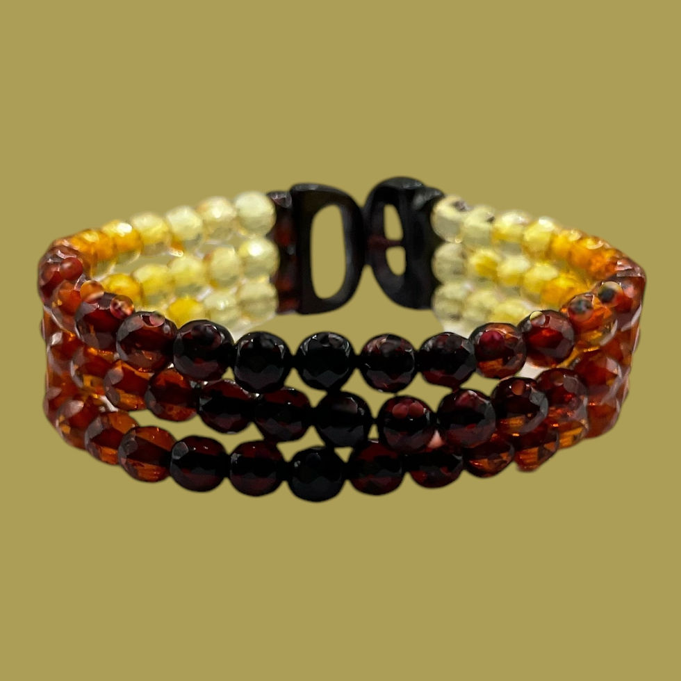Baltic Amber Bracelet - Amber Ombré Faceted Bead Bracelet