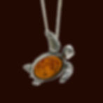 Baltic Amber Pendant-Sea Turtle in Honey Amber