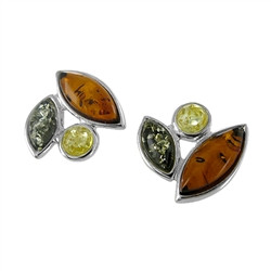 Amber Earrings: Sylvie Tri-color Studs