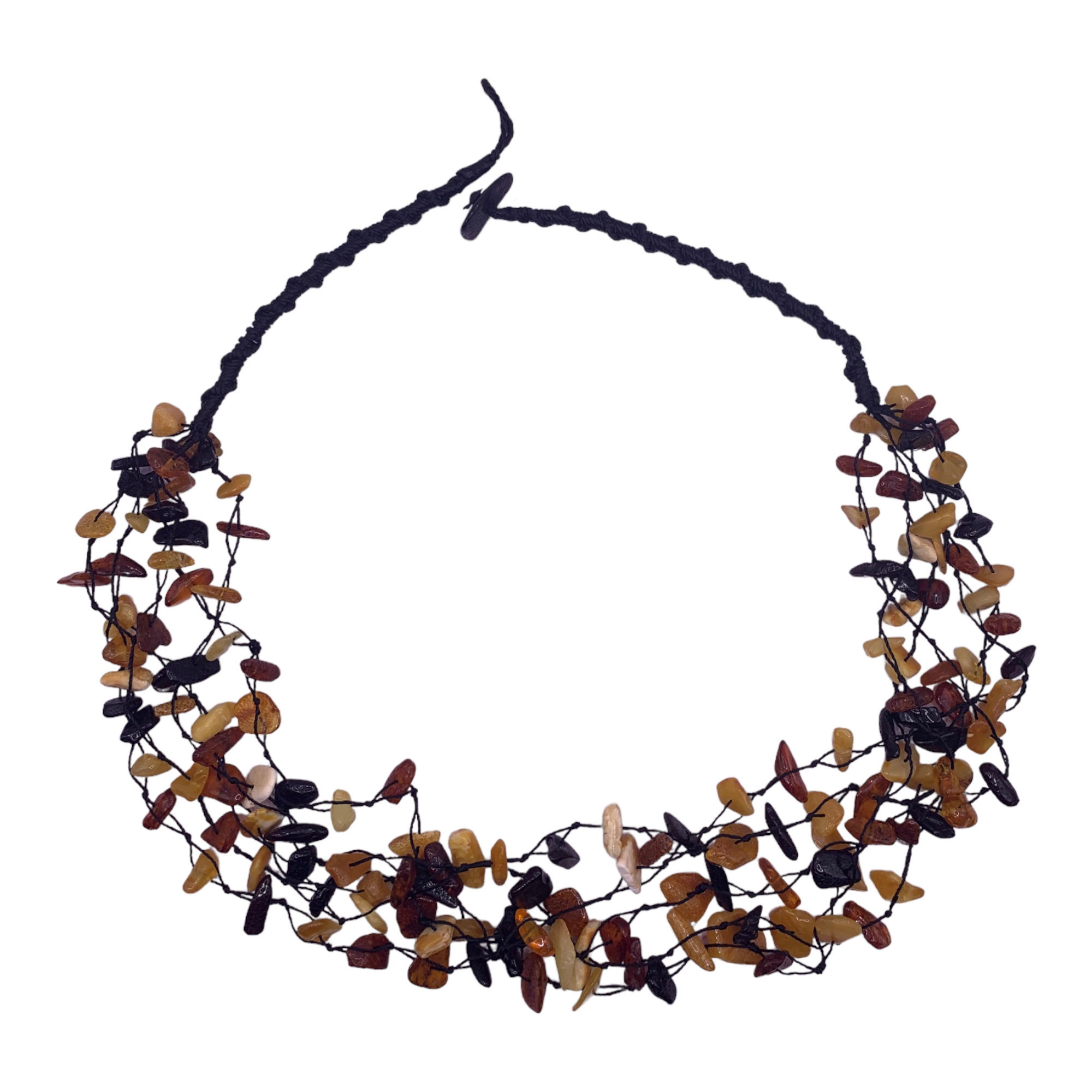 Multicolored Baltic amber necklace