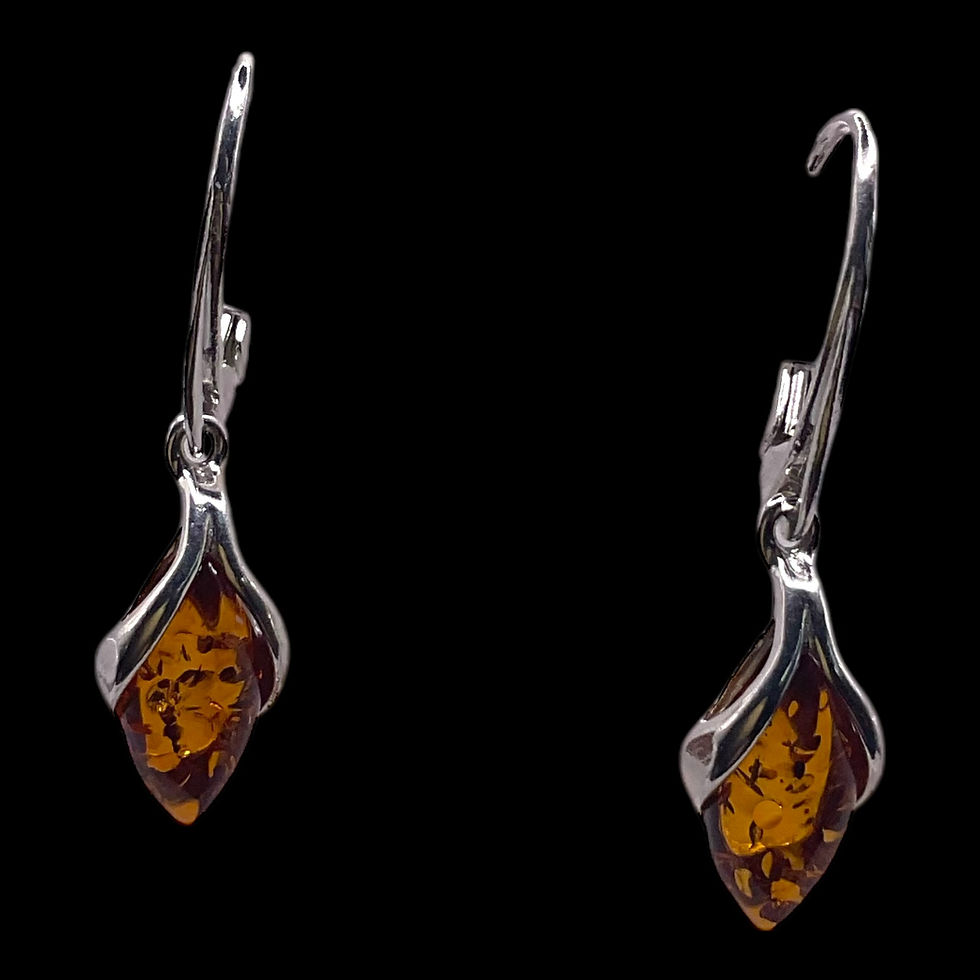 Baltic Amber Earrings-Petite Honey Amber Leverback Earrings