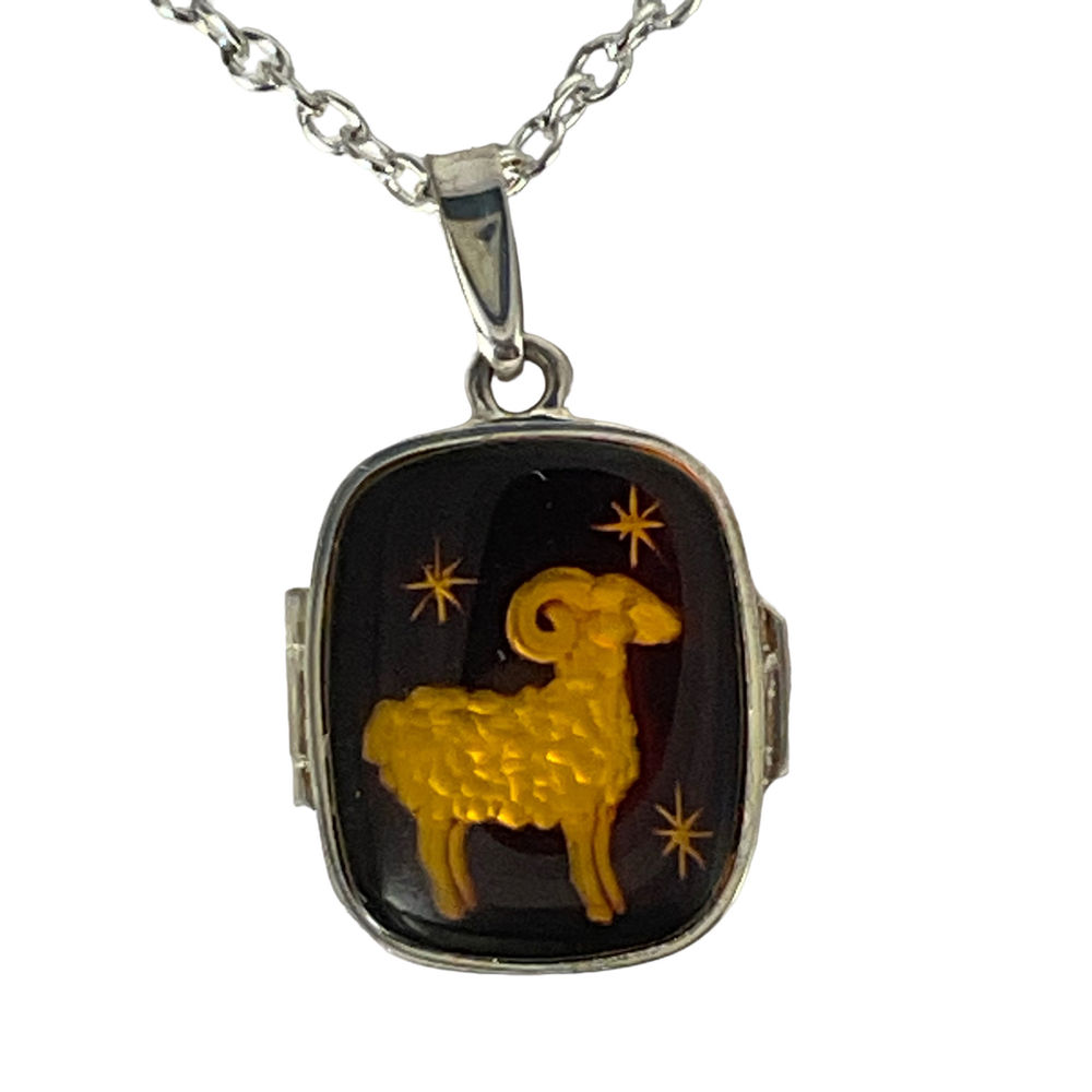 Baltic Amber Locket: “Aries"