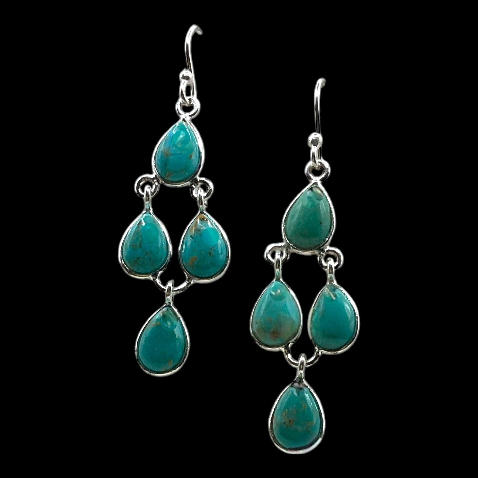 Turquoise Earrings - Mojave Turquoise Chandelier Earrings