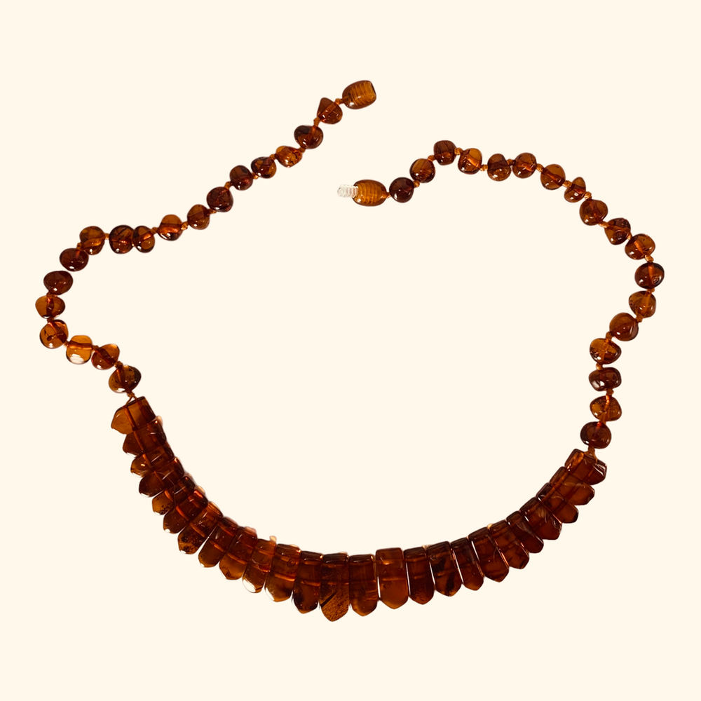 Baltic Amber Bead Necklace: “Little Flower”