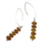 Thumbnail: Amber earrings with silver: graduated amber beads