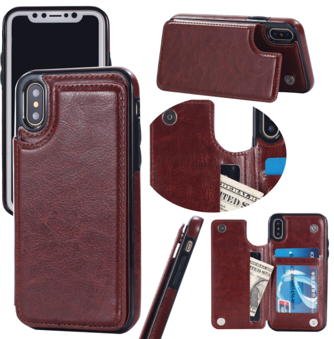 Thumbnail: Card Holder Flip Phone Case for iPhone 8 & Samsung S8+