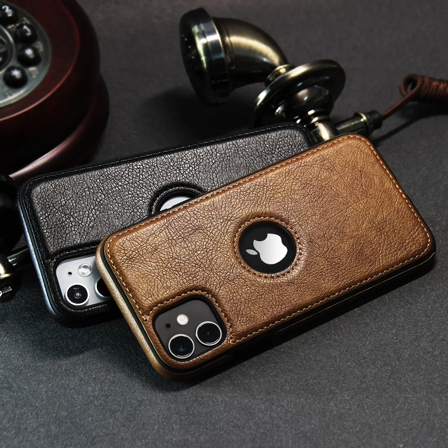 Ultra Thin Shockproof Leather Case for iPhone 15-11 Pro