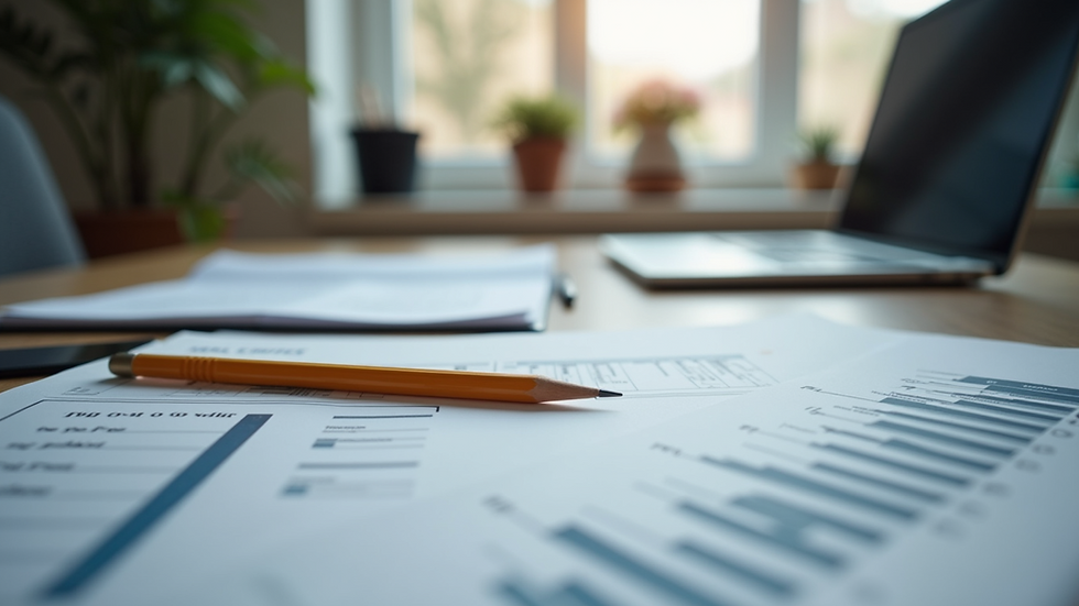 Eye-level view of a desk with organization tools for professional documentation