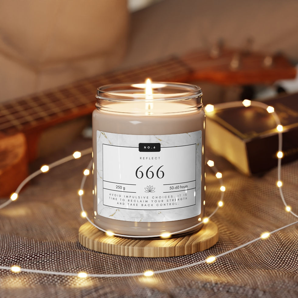 Thumbnail: 666 Angel Number Candle White Marble Gift