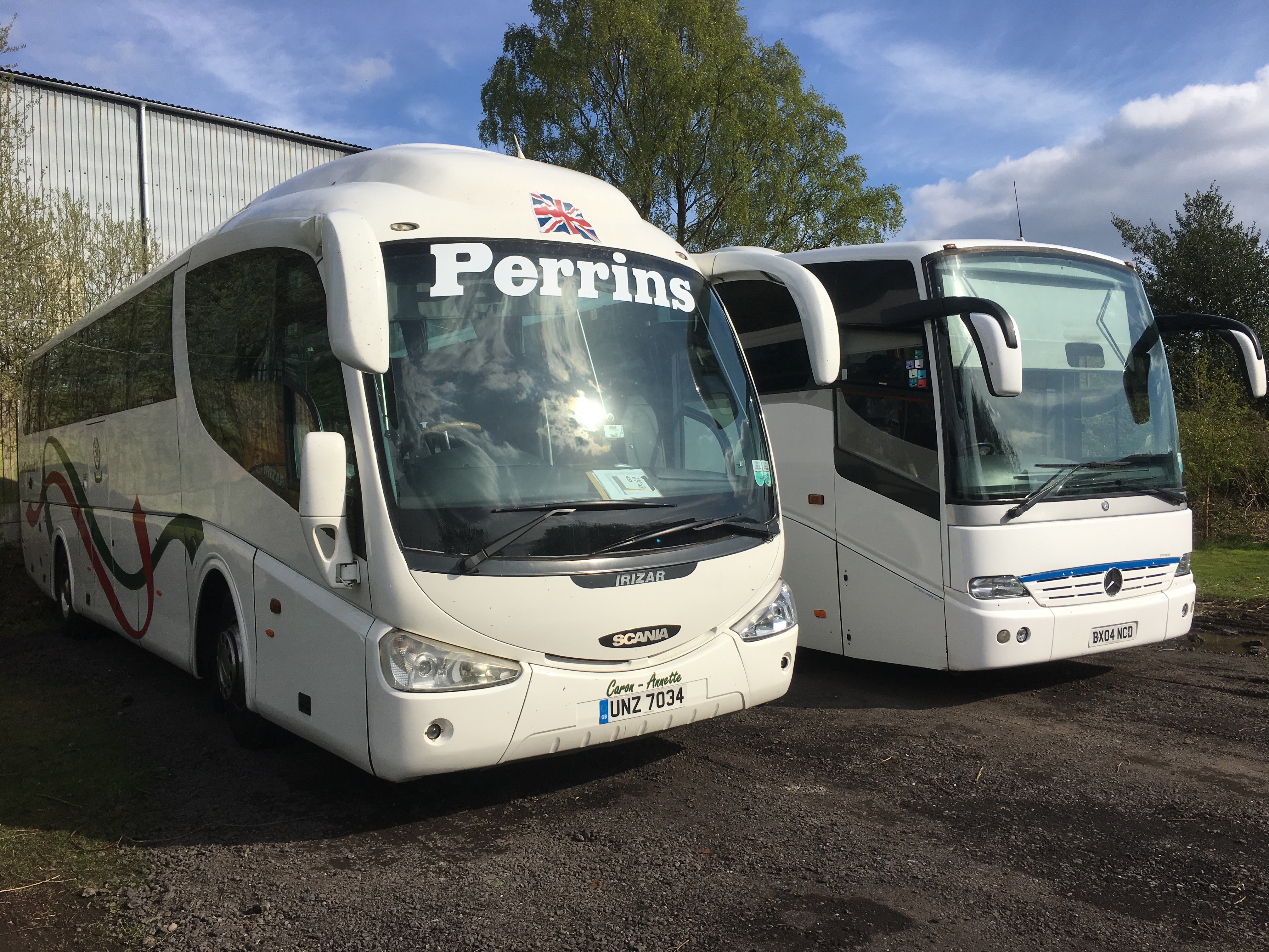 scania irizar pb and mercedes touro from walsall coach hire
