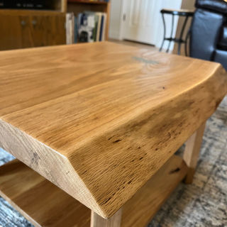 Coffee table made from reclaimed wood.