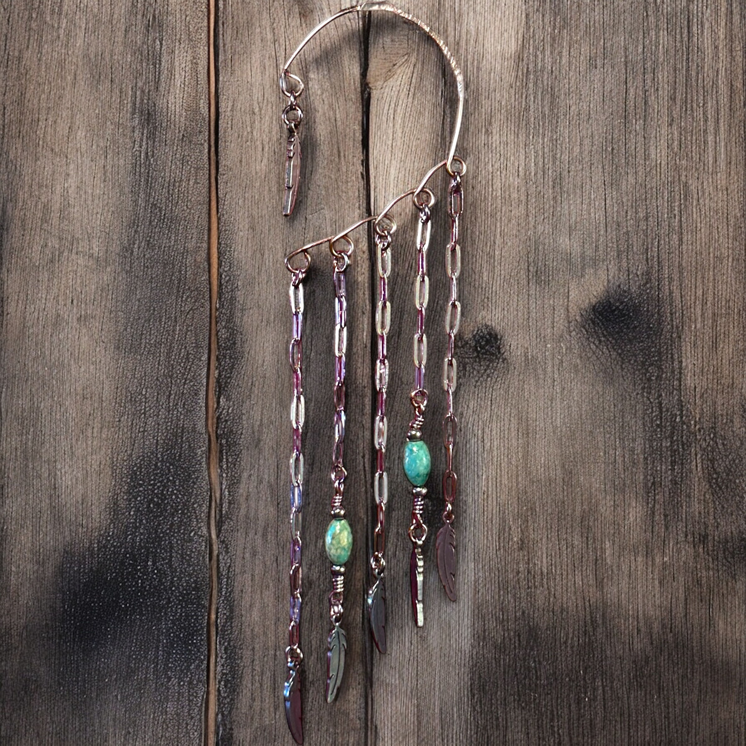 Over the Ear Cuff/Stainless Steel,Turquoise