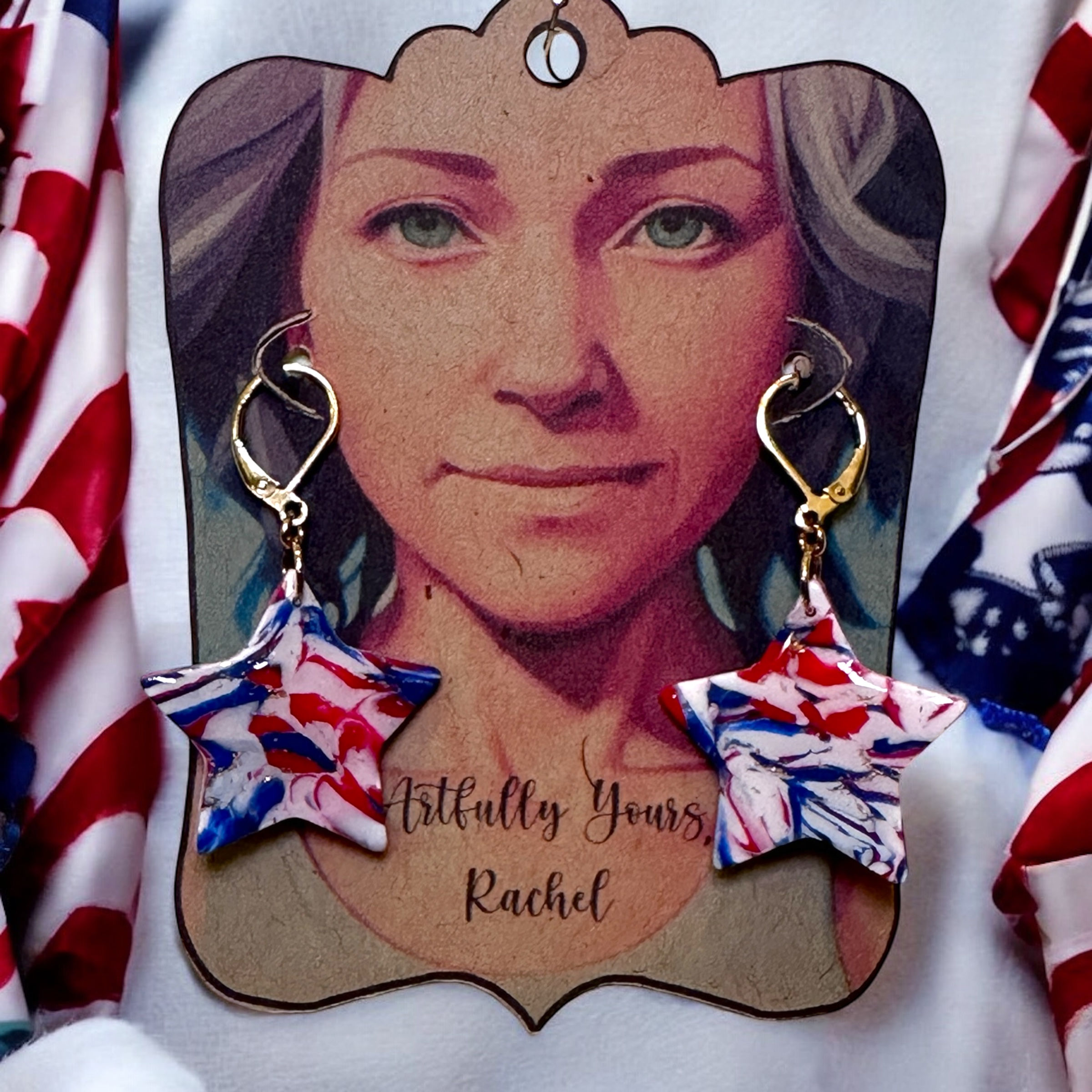 Fourth of July Large Star Dangles