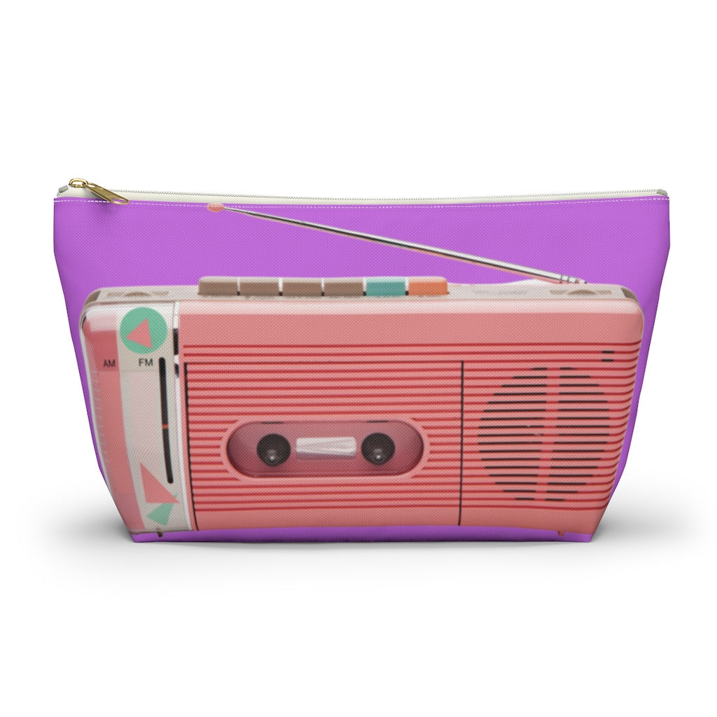 Pink Radio Large Cosmetic Bag