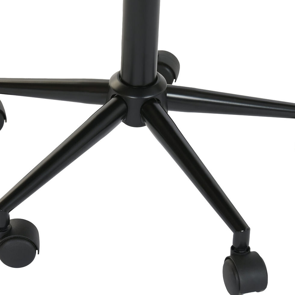 Thumbnail: Brown Office Chair with Metal Frame and Wheels