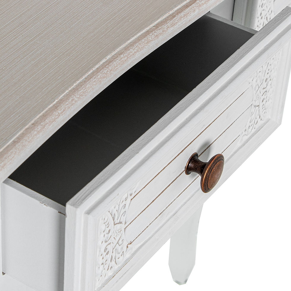 Miniatura: Consola de Madera Blanco Décapé - 80×25×78 cm