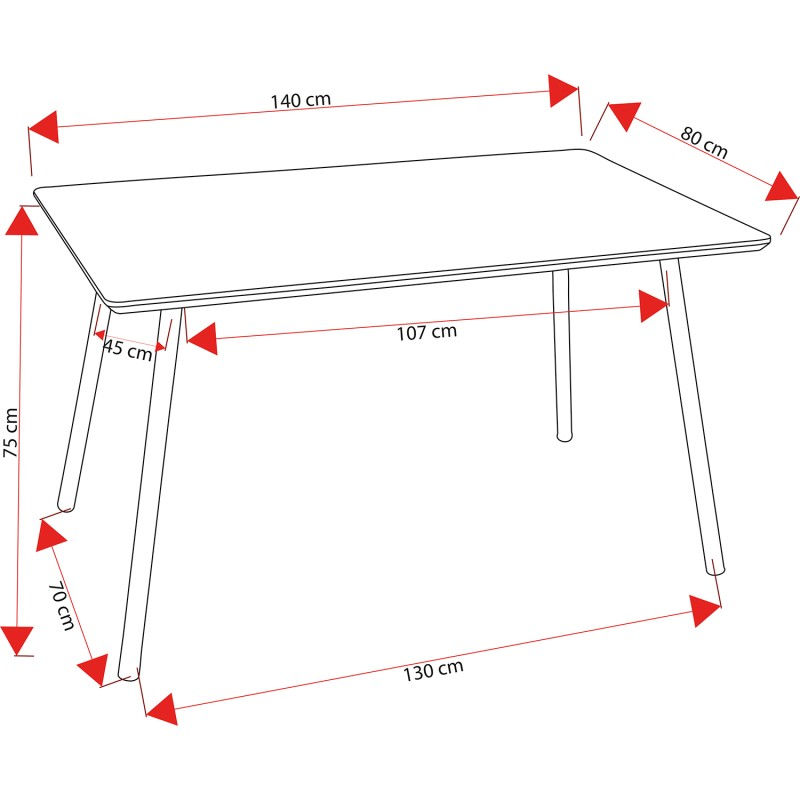 Miniatura: Mesa de comedor Blanco y Blanco