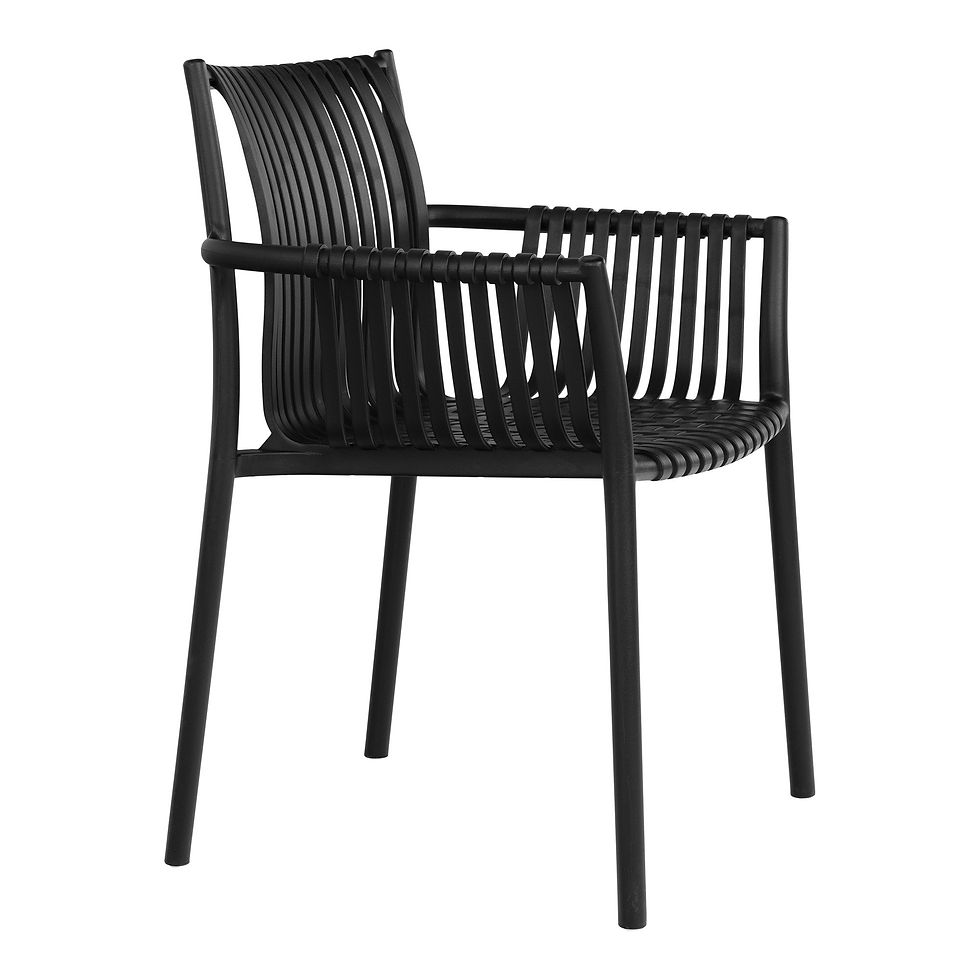 Thumbnail: Set of 4 Tulsa Garden Chairs - Black