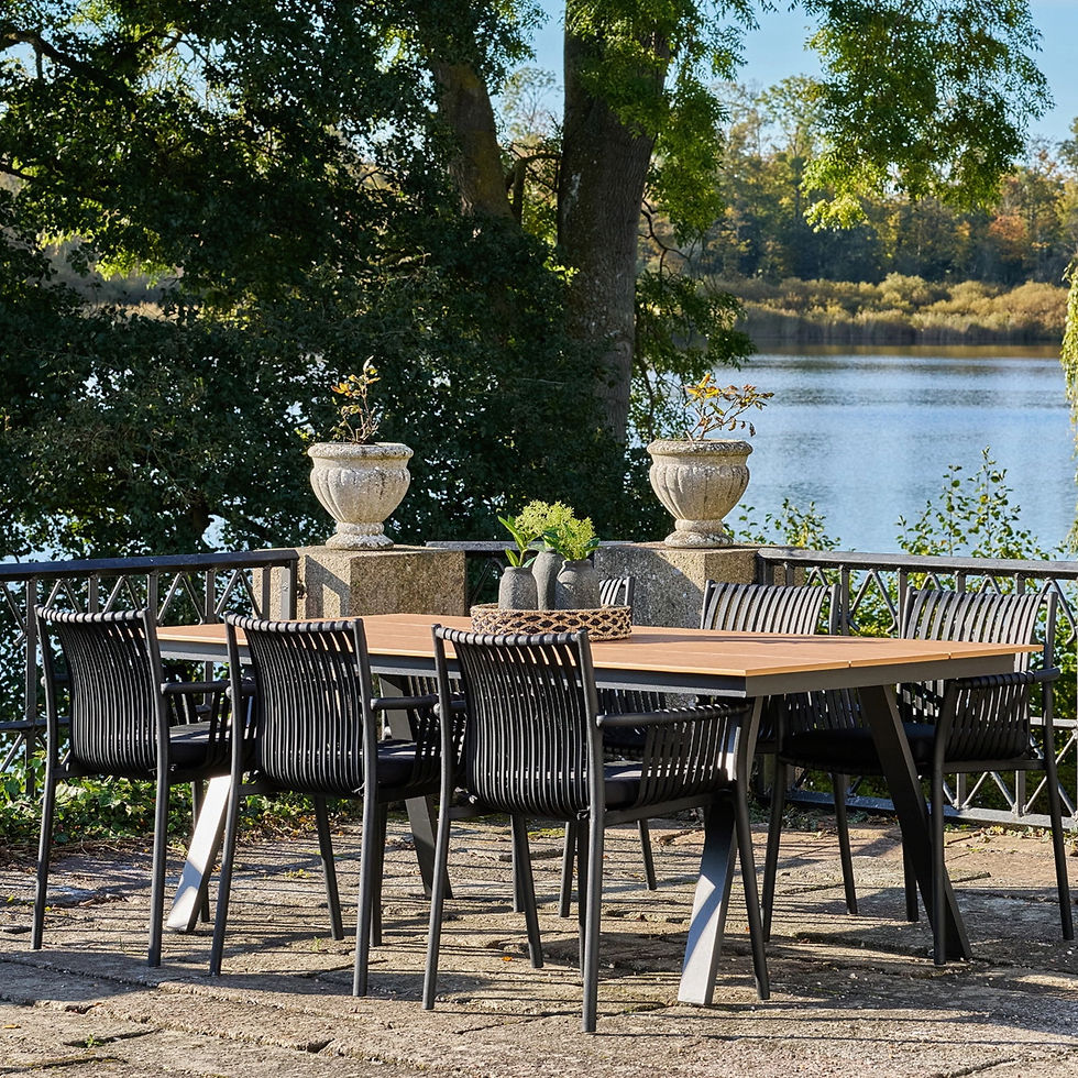 Thumbnail: Set of 4 Tulsa Garden Chairs - Black