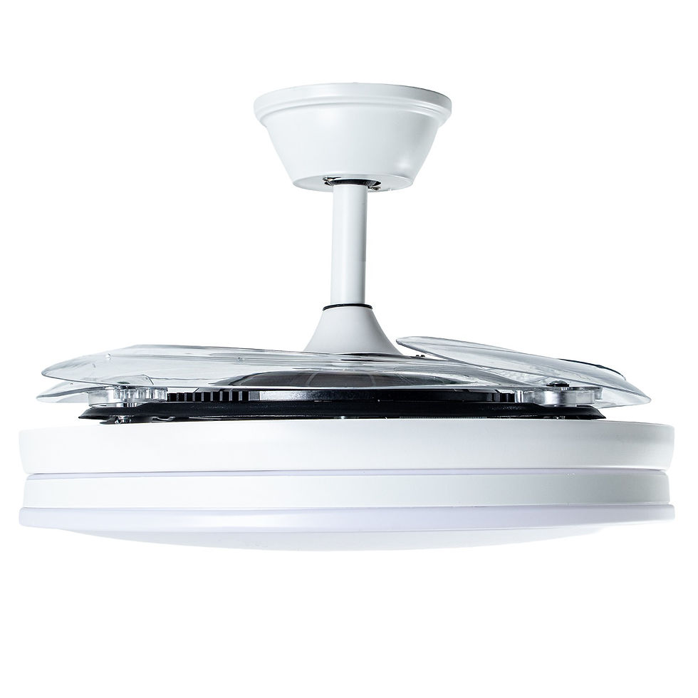 Miniatura: Ventilador de Techo Volturno - Blanco, con Aspas Retráctiles, Luz LED y Motor DC