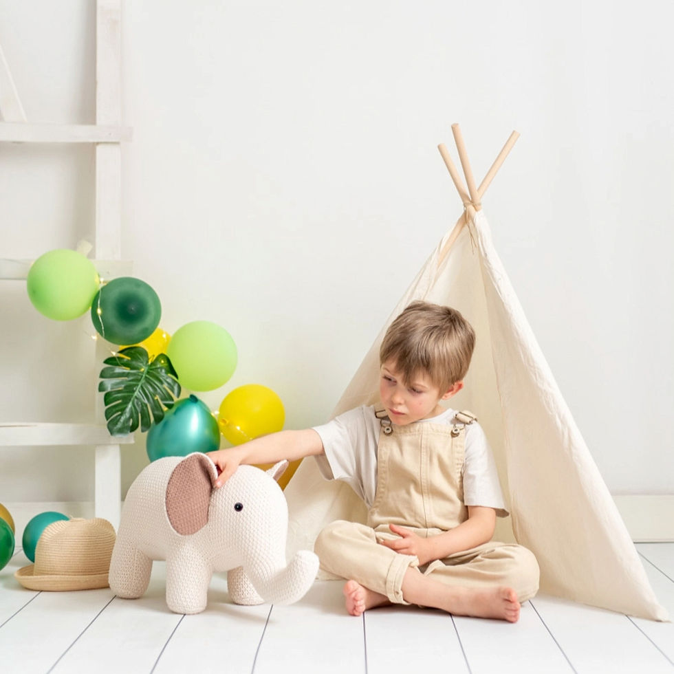 Miniatura: Peluche de Algodão Elefante - Bege e Castanho
