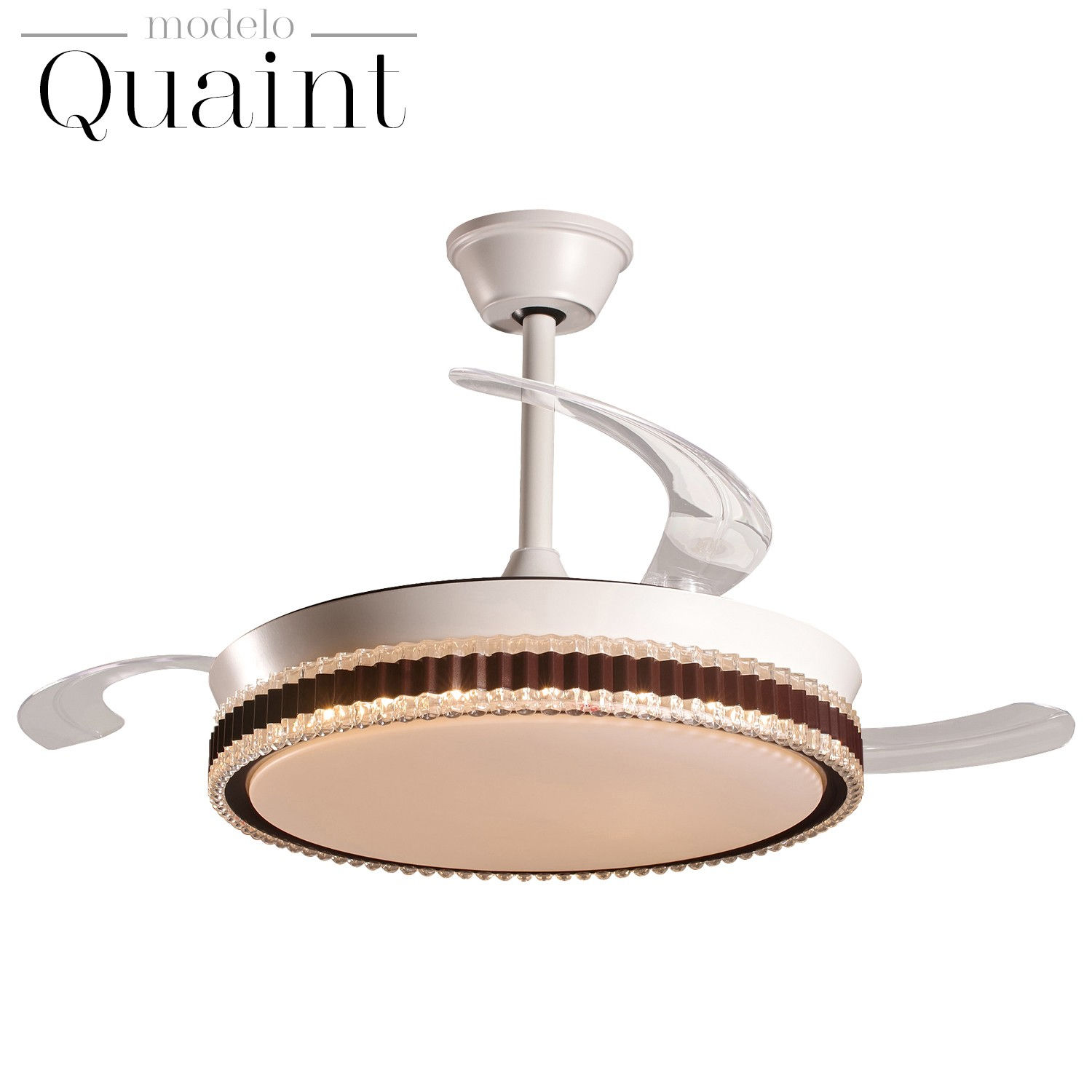 Ventilador de Techo Quaint - con 3 Aspas Retráctiles, Luz LED y Motor DC