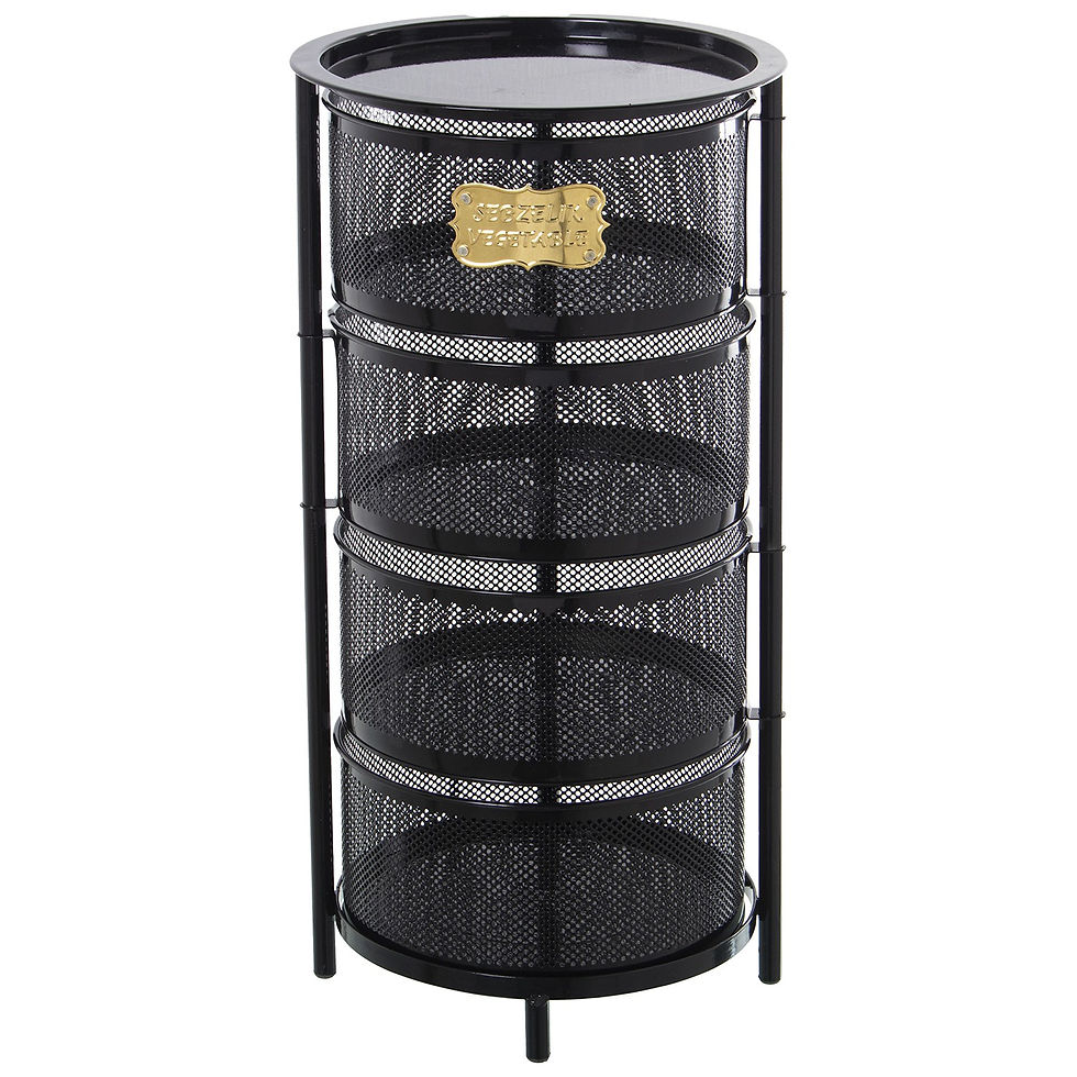 Thumbnail: Black Metal Vegetable Rack with 4 Baskets