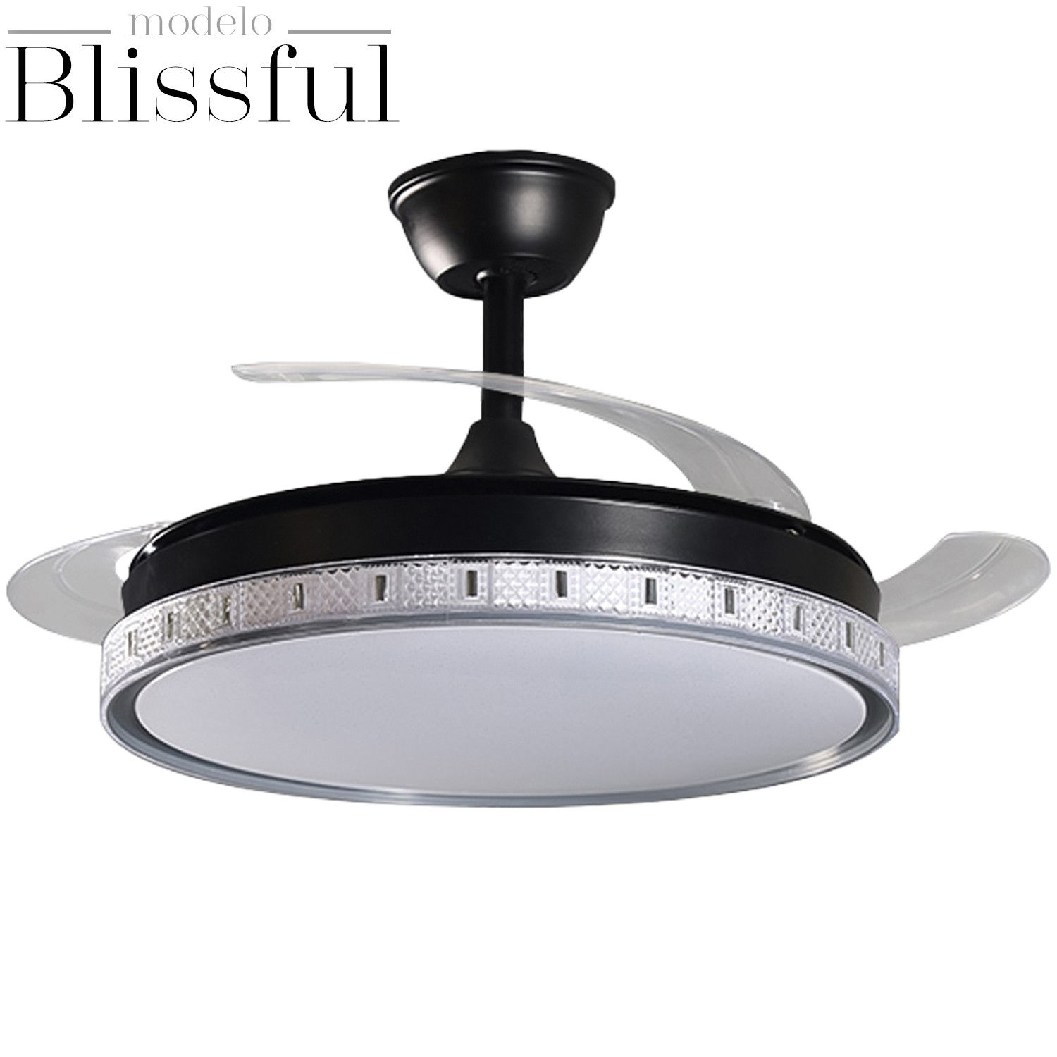 Ventilador de Techo Blissful - con 3 Aspas Retráctiles, Luz LED y Motor DC