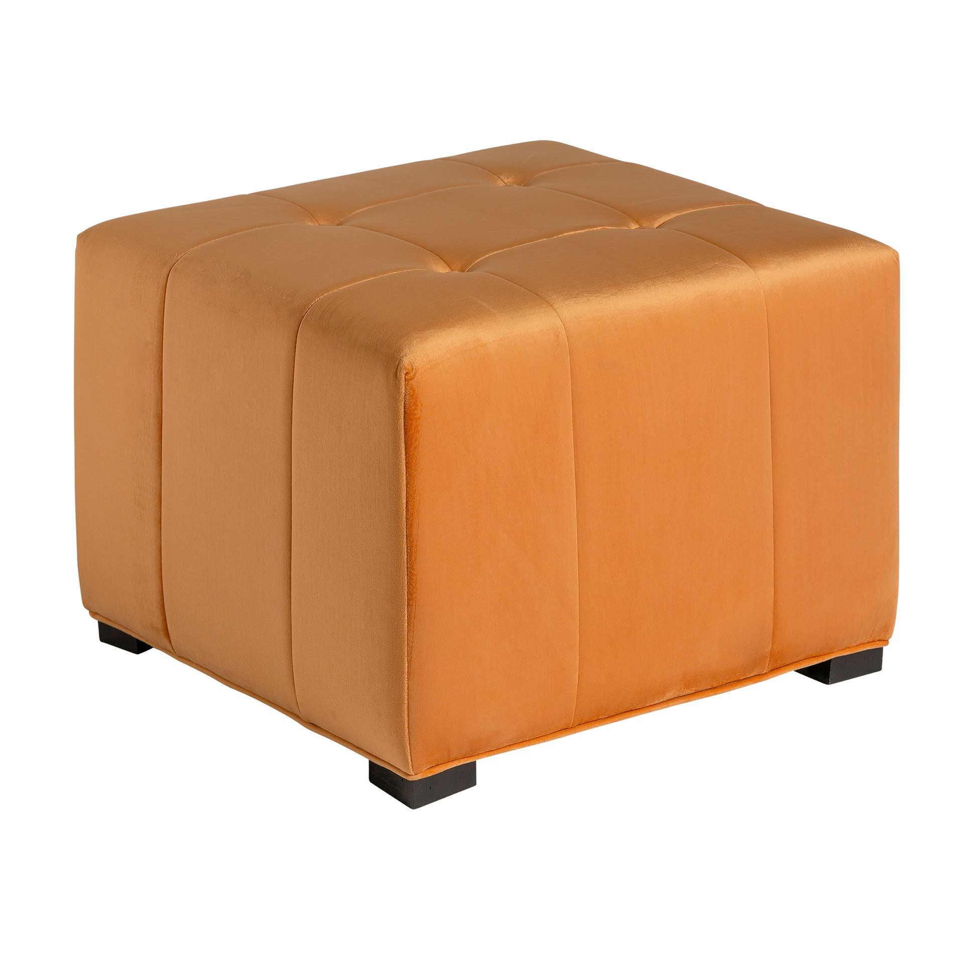 Banco Geloux - Veludo Ocre - 60×60×42 cm