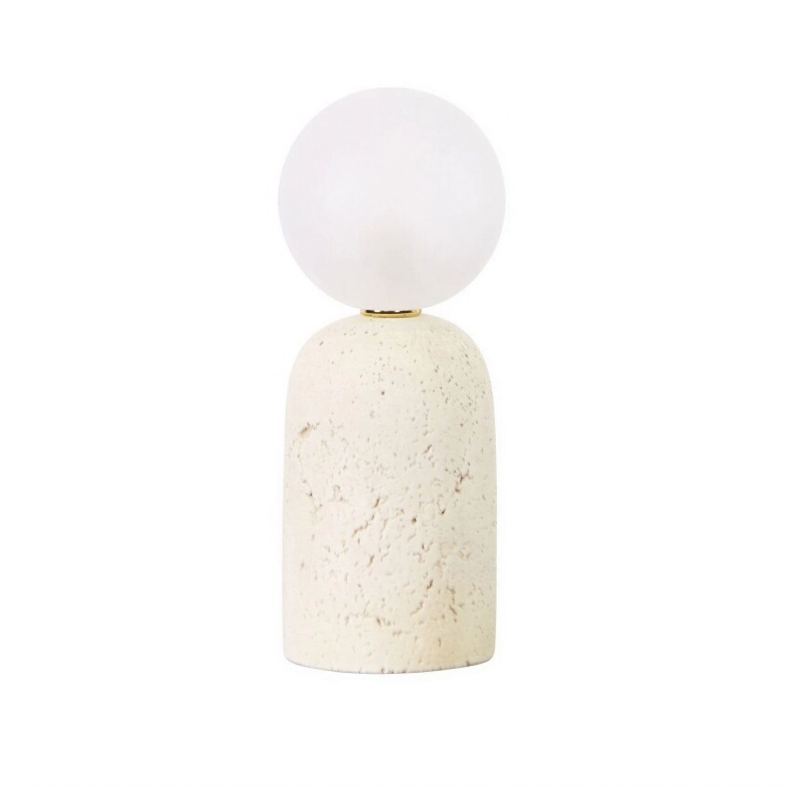 Set de 2 Lámparas de Sobremesa Isio de Cemento y Cristal - Blanco - Ø10x25 cm