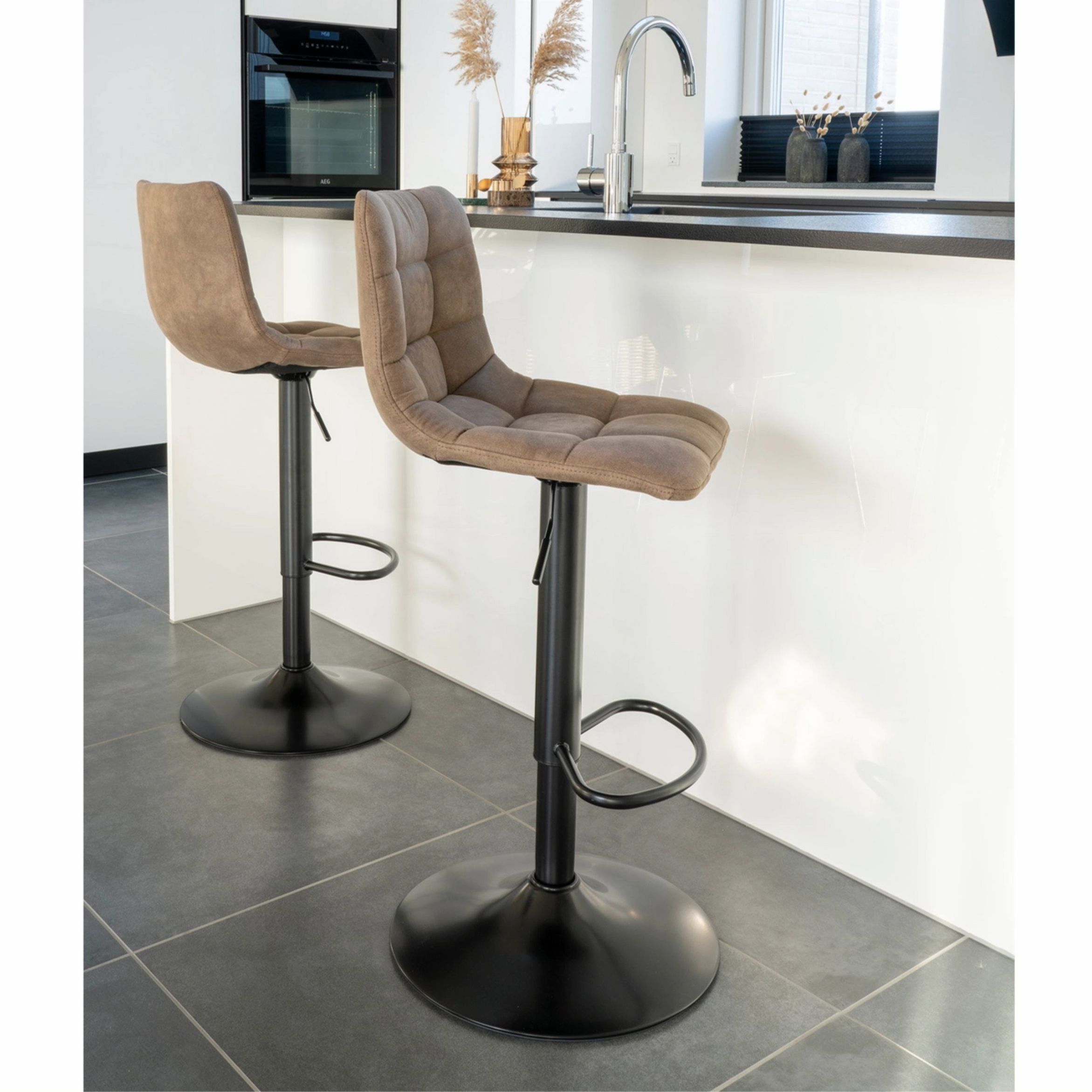 Set de 2 - Taburetes de bar Middelfart - Greige