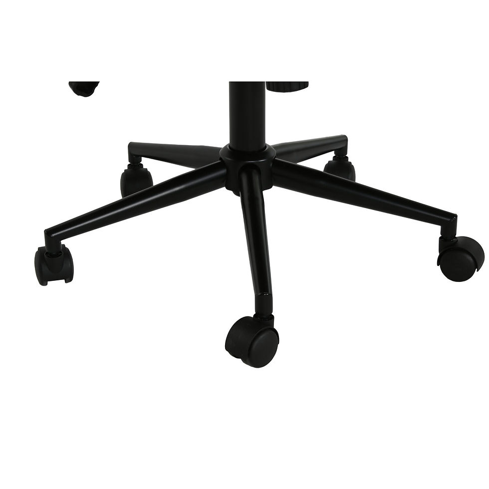 Thumbnail: Black PU Office Chair with Wooden Frame and Wheels