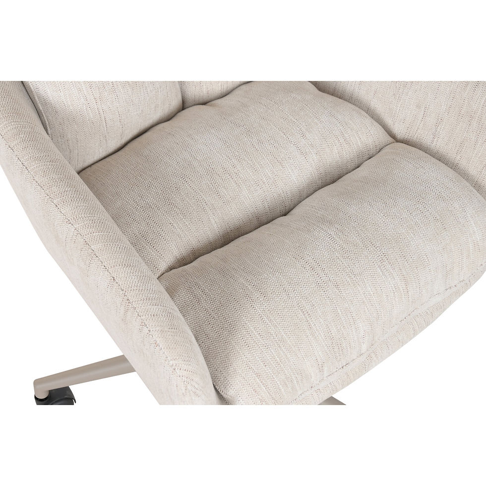Miniatura: Silla de Oficina Beige Tapizada con Ruedas