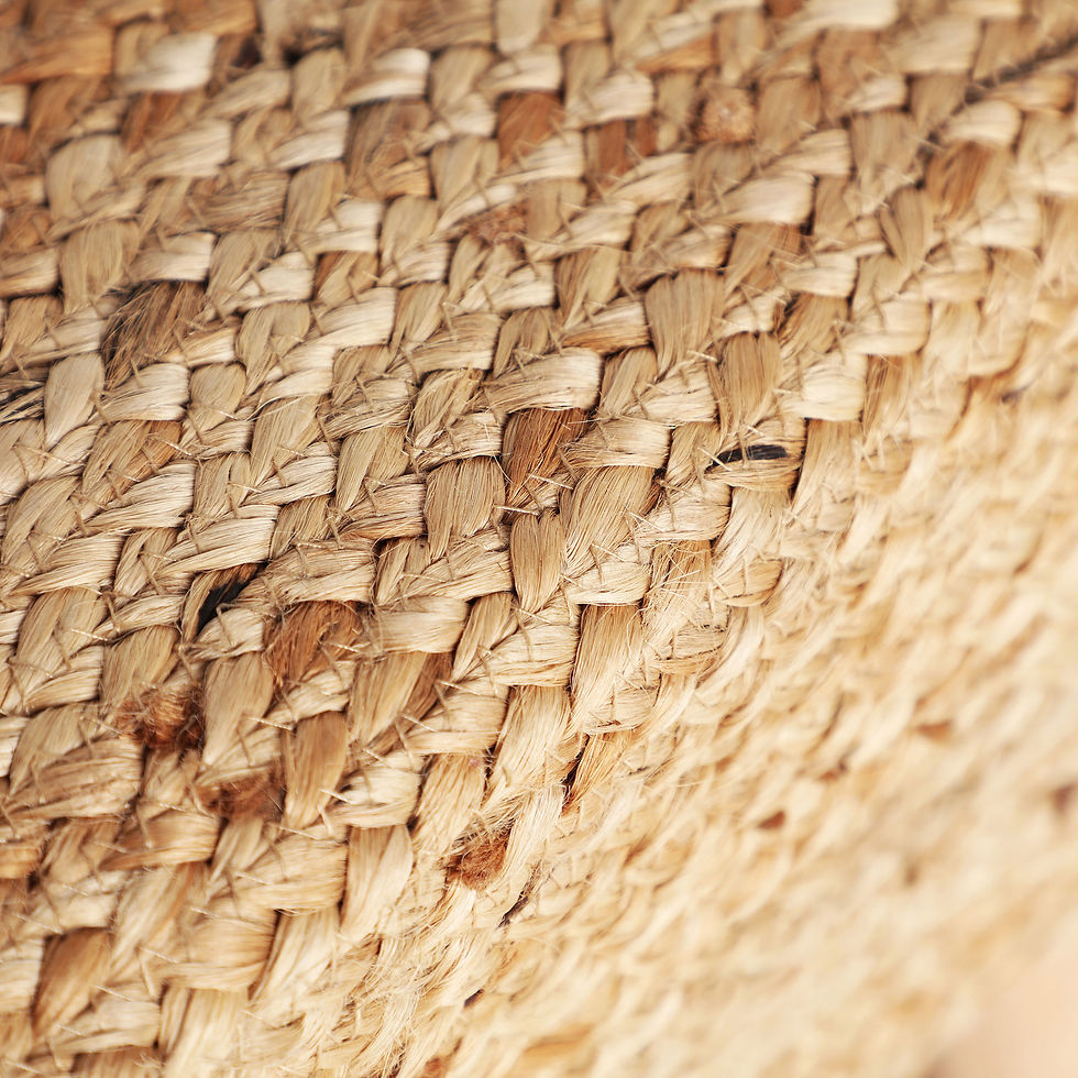Thumbnail: Thiesi Footrest - Brown Jute & Mango Wood Stool - 40×40×33 cm