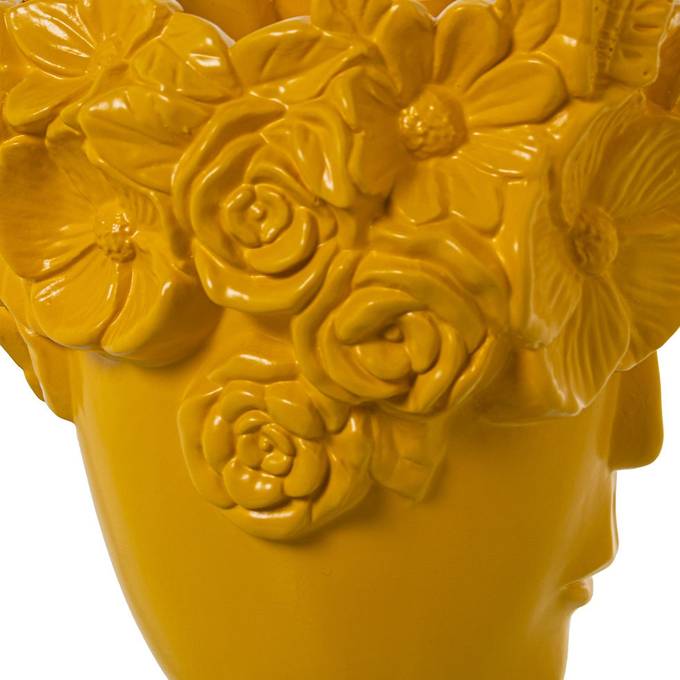 Miniatura: Jarrón Yellow Face con flores - Ø17×28 cm