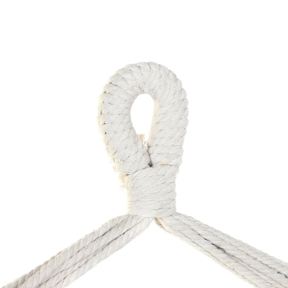 Miniatura: Silla Colgante de Algodón a Rayas (Azul, Gris y Blanco) - 100×60×135